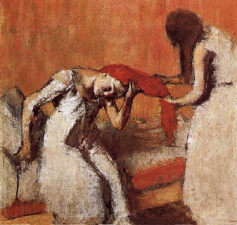 Edgar Degas Two lady dressing up hair Norge oil painting art